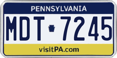 PA license plate MDT7245