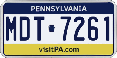 PA license plate MDT7261