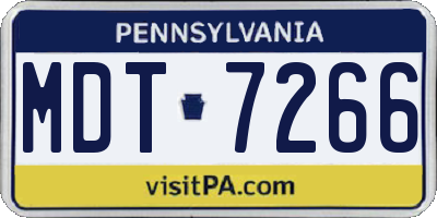 PA license plate MDT7266