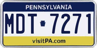 PA license plate MDT7271