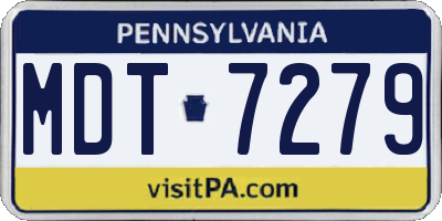 PA license plate MDT7279
