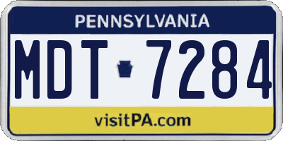 PA license plate MDT7284