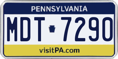 PA license plate MDT7290