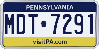 PA license plate MDT7291
