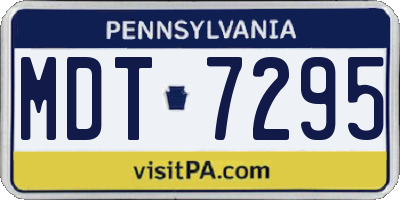 PA license plate MDT7295