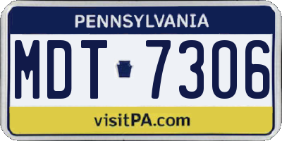 PA license plate MDT7306