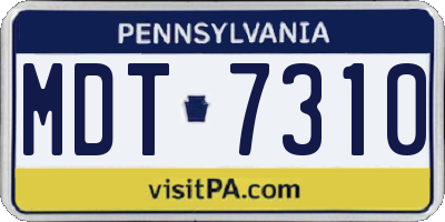 PA license plate MDT7310