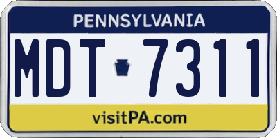 PA license plate MDT7311