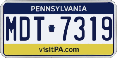 PA license plate MDT7319