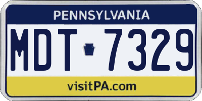 PA license plate MDT7329