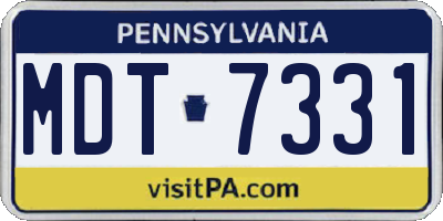 PA license plate MDT7331