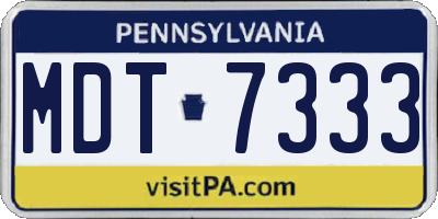 PA license plate MDT7333