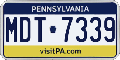 PA license plate MDT7339