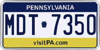 PA license plate MDT7350