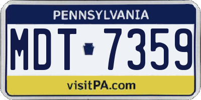 PA license plate MDT7359