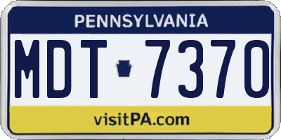 PA license plate MDT7370