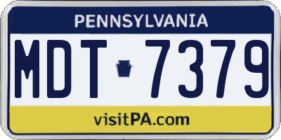 PA license plate MDT7379