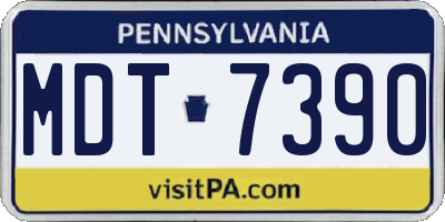 PA license plate MDT7390
