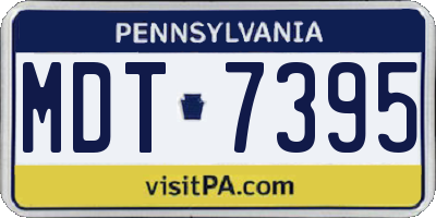 PA license plate MDT7395