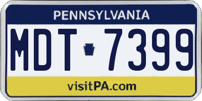 PA license plate MDT7399