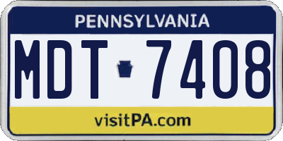 PA license plate MDT7408