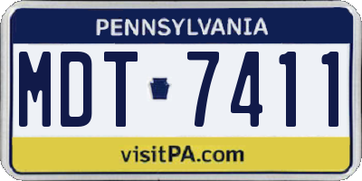 PA license plate MDT7411