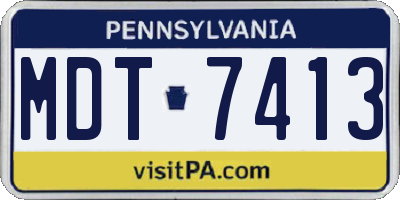 PA license plate MDT7413