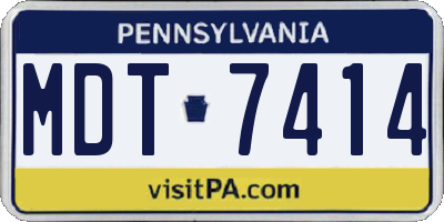 PA license plate MDT7414
