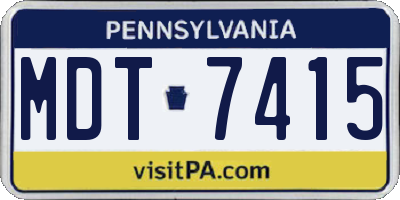 PA license plate MDT7415
