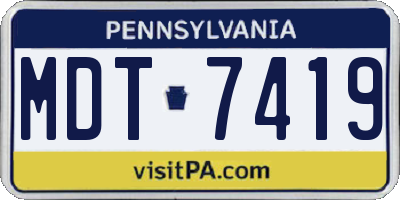 PA license plate MDT7419