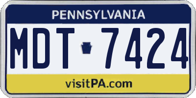 PA license plate MDT7424