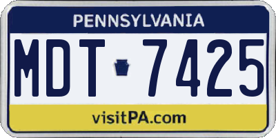 PA license plate MDT7425