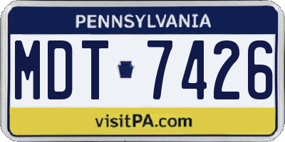 PA license plate MDT7426