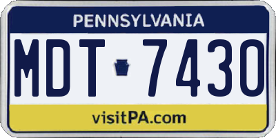 PA license plate MDT7430