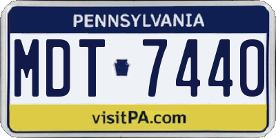 PA license plate MDT7440