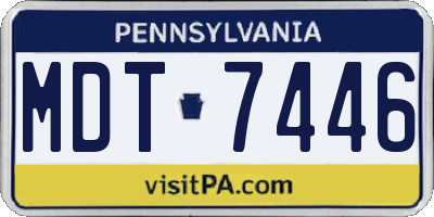 PA license plate MDT7446