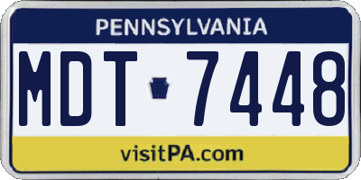 PA license plate MDT7448
