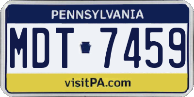 PA license plate MDT7459