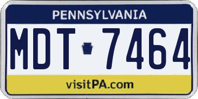 PA license plate MDT7464