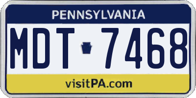 PA license plate MDT7468