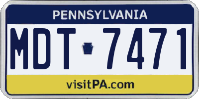 PA license plate MDT7471