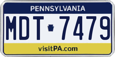 PA license plate MDT7479