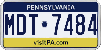 PA license plate MDT7484