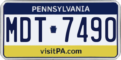 PA license plate MDT7490
