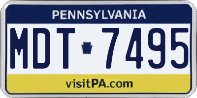 PA license plate MDT7495