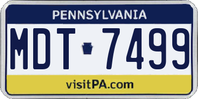 PA license plate MDT7499