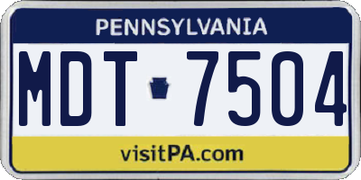 PA license plate MDT7504