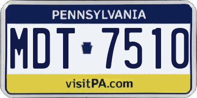 PA license plate MDT7510