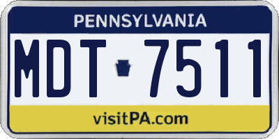 PA license plate MDT7511