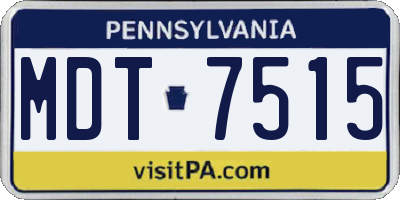 PA license plate MDT7515